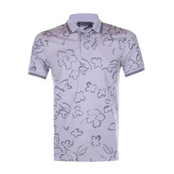 G/FORE Sketch Floral Jersey Men's Polo (Light Heather Grey)